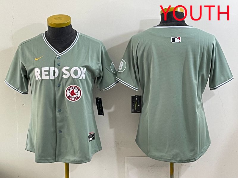 Youth 2025 Boston Red Sox Blank Light Green Joint Name Nike MLB Jersey style 4